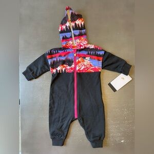 Nike Infant One Piece - Black with Vibrant Mountain Print